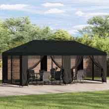 Tuinprieel 6 x 3 m Zwart Polyester en staal 190