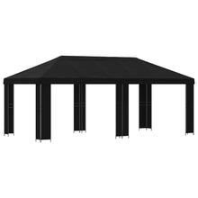 Tuinprieel 6 x 3 m Zwart Polyester en staal 190
