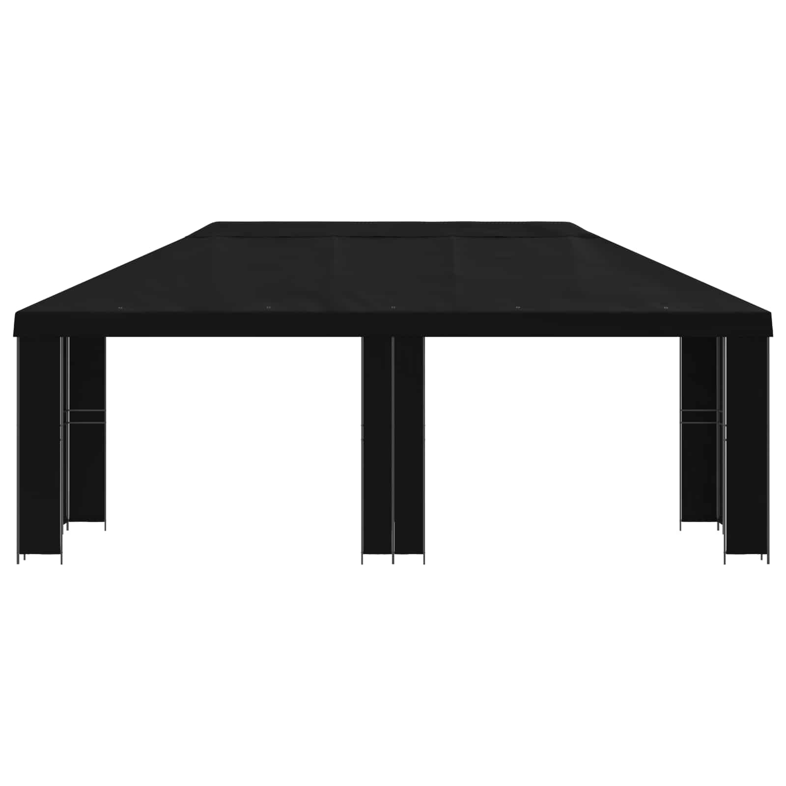 Tuinprieel 6 x 3 m Zwart Polyester en staal 190