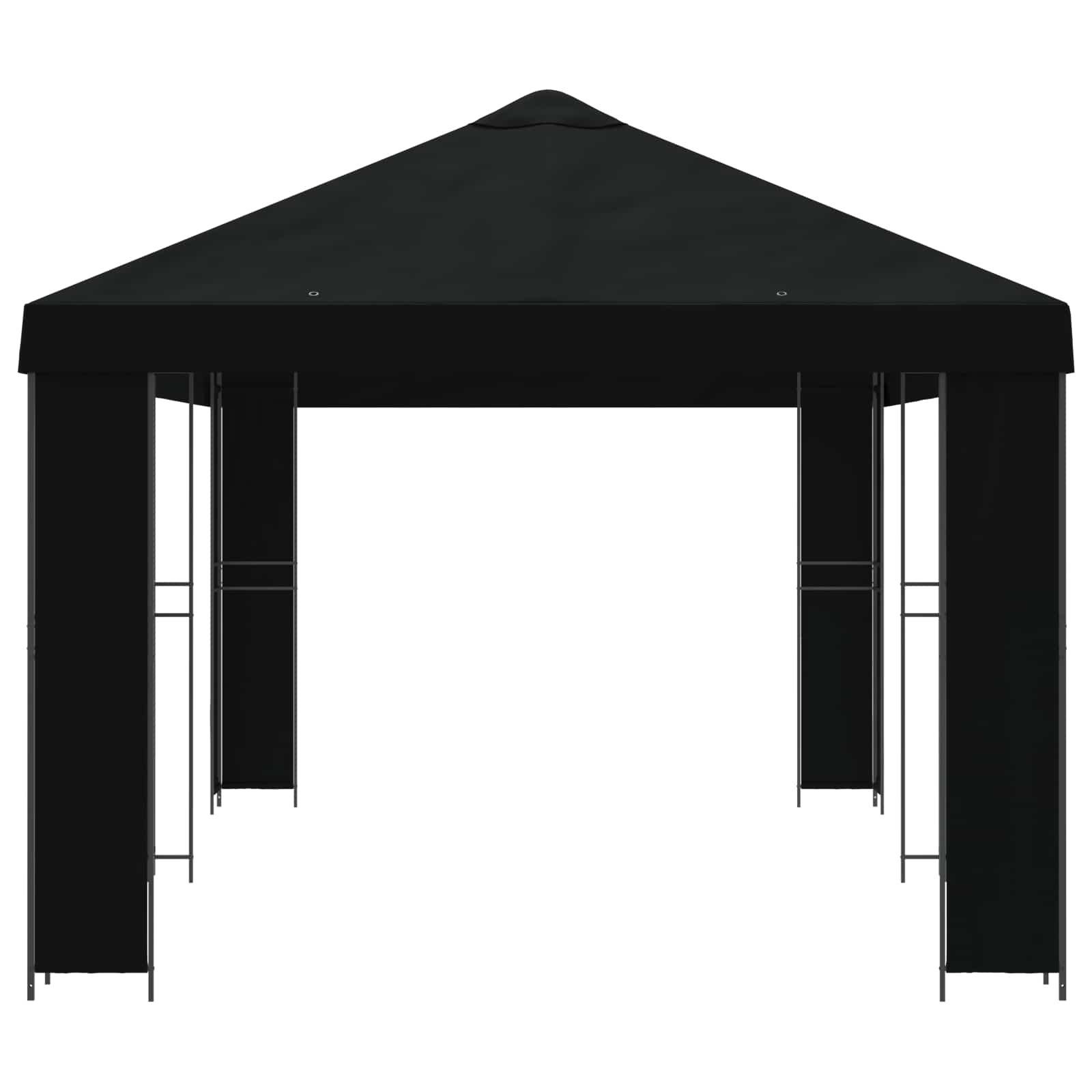 Tuinprieel 6 x 3 m Zwart Polyester en staal 190