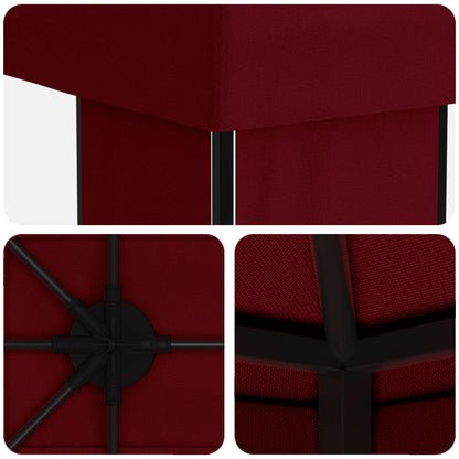 Tuinprieel 6 x 3 m Bordeauxrood Polyester en staal 190