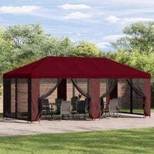 Tuinprieel 6 x 3 m Bordeauxrood Polyester en staal 190