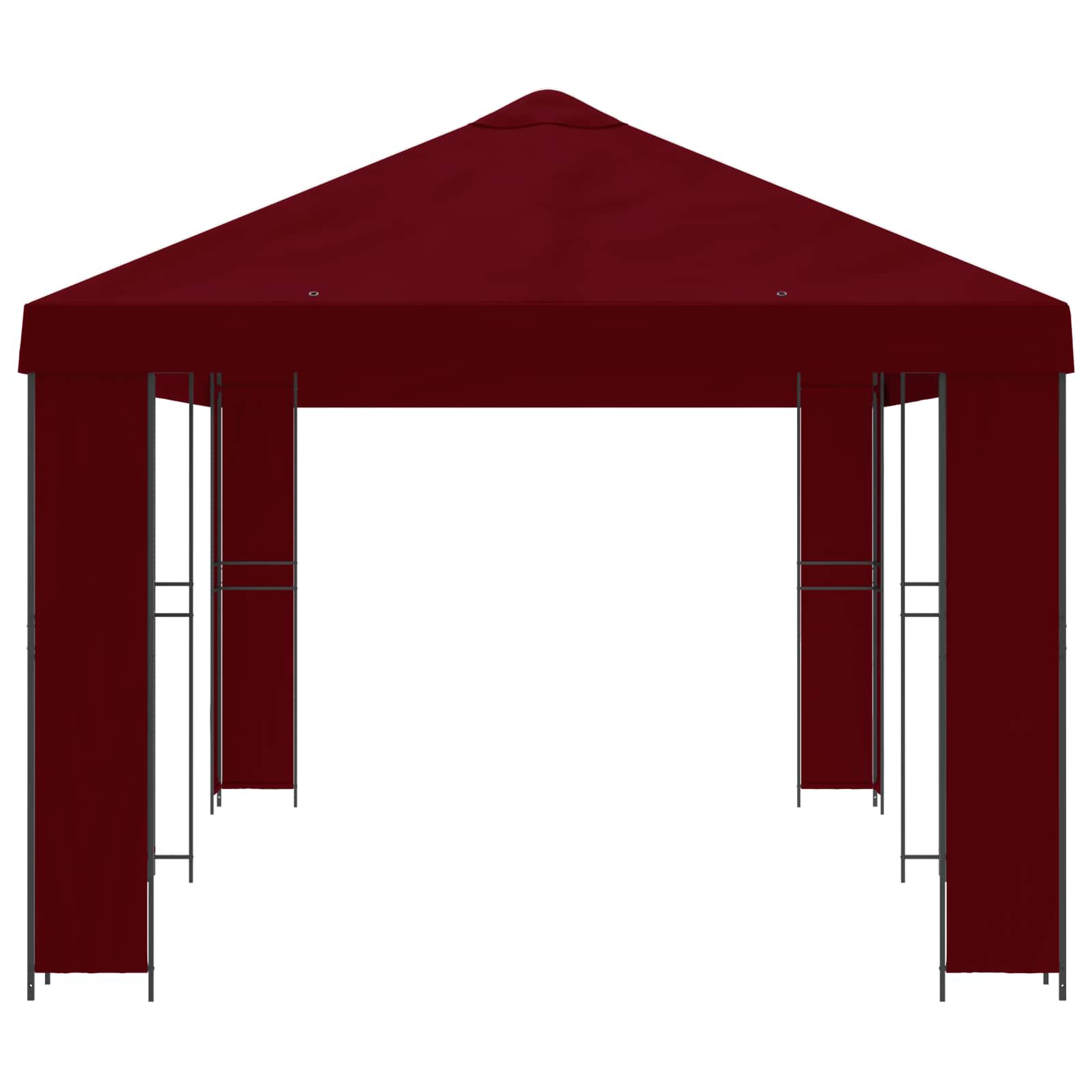 Tuinprieel 6 x 3 m Bordeauxrood Polyester en staal 190