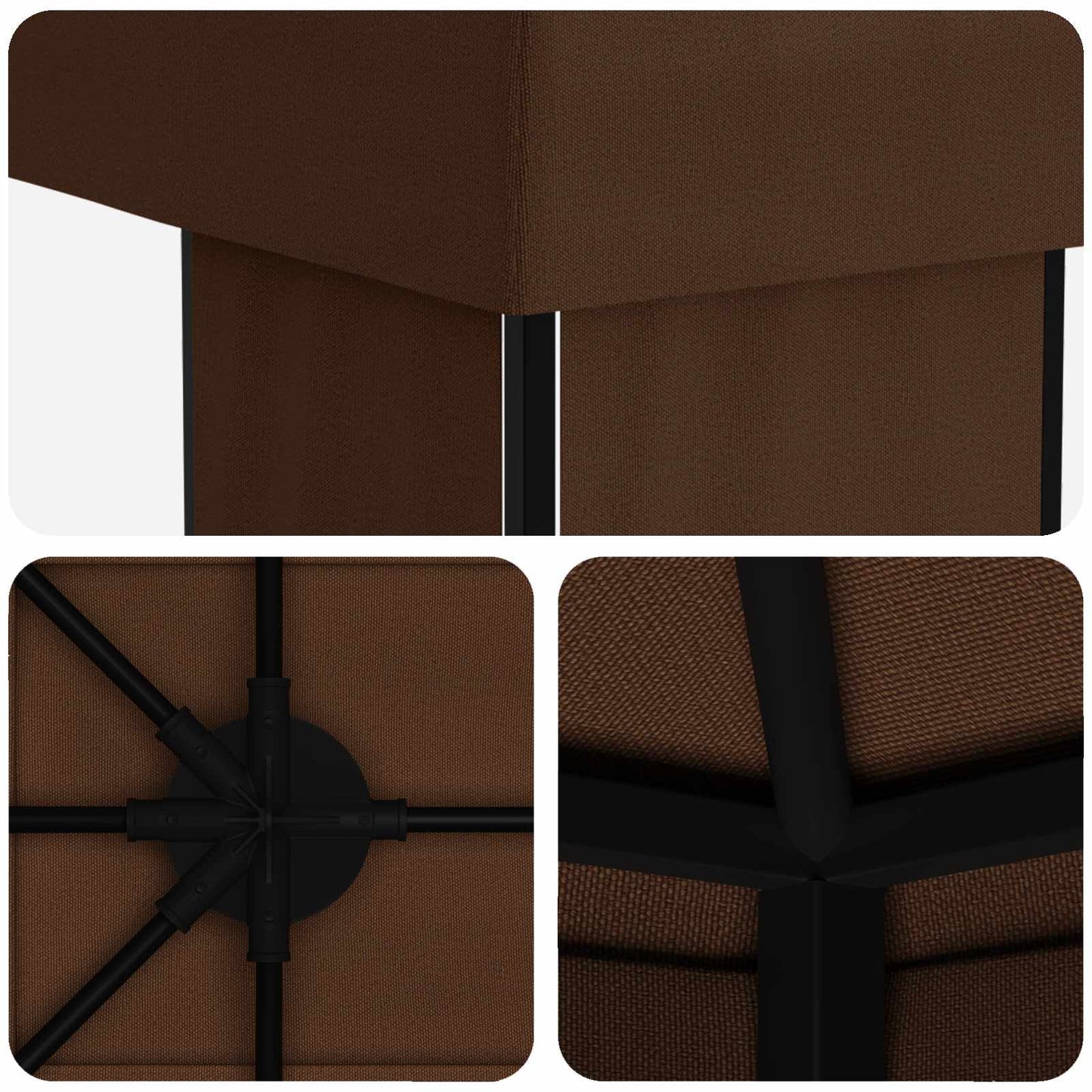 Tuinprieel 6 x 3 m Bruin Polyester en staal 190