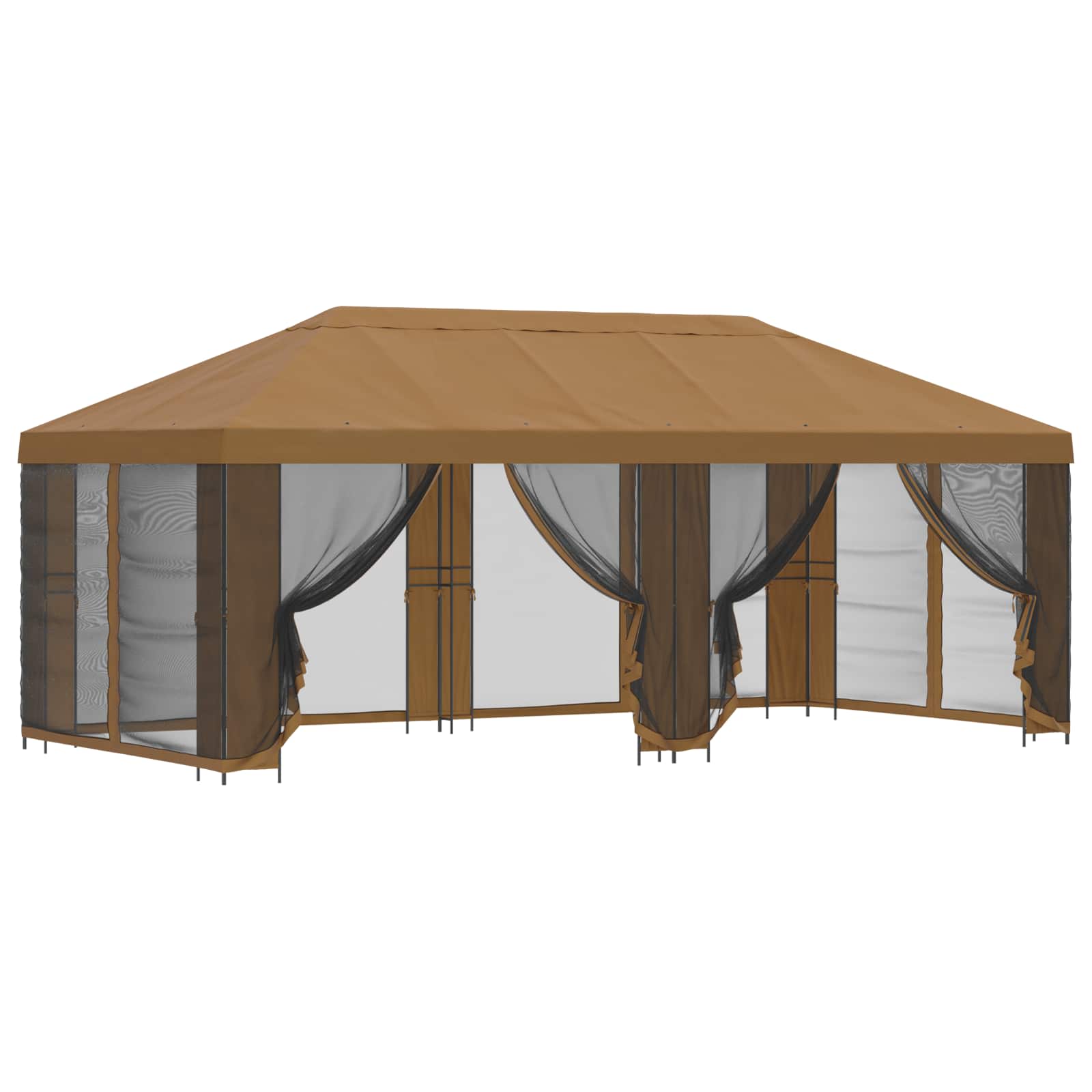Paviljoen met zijwanden 6 x 3 m Beige Polyester en staal 190