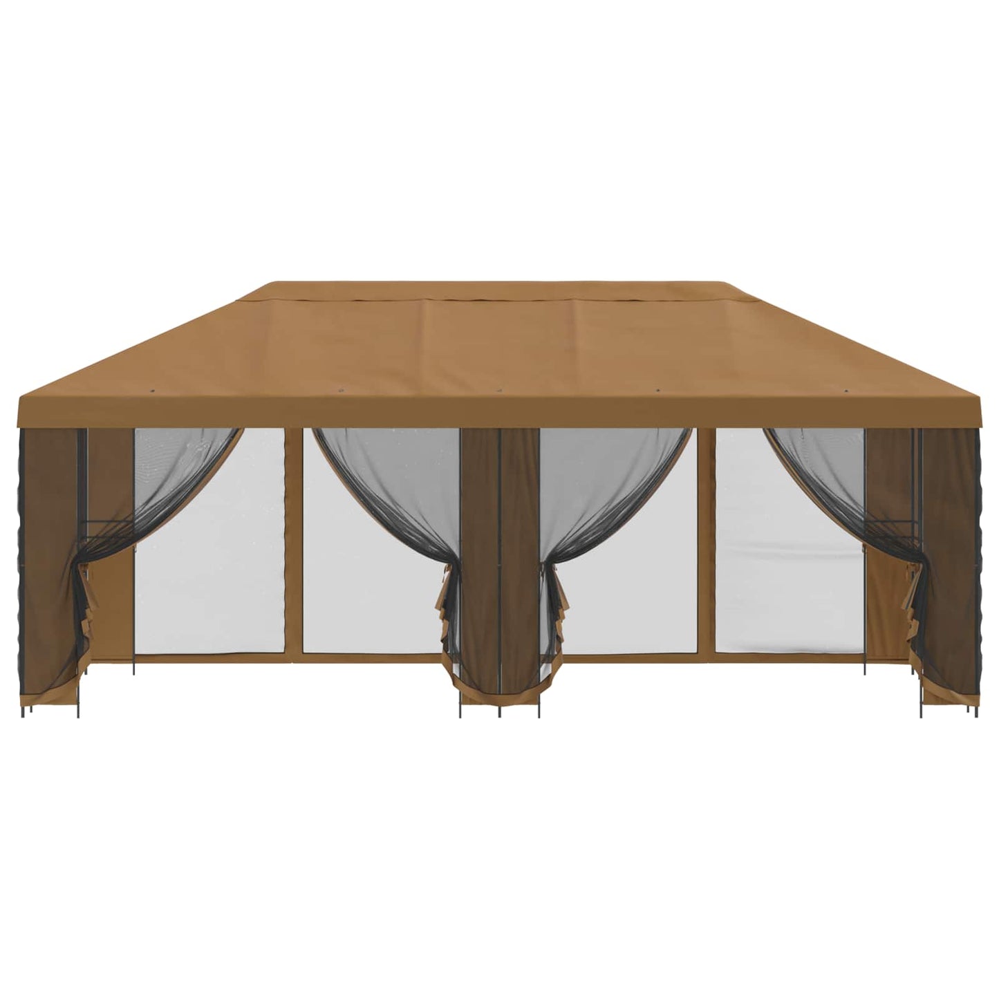 Paviljoen met zijwanden 6 x 3 m Beige Polyester en staal 190