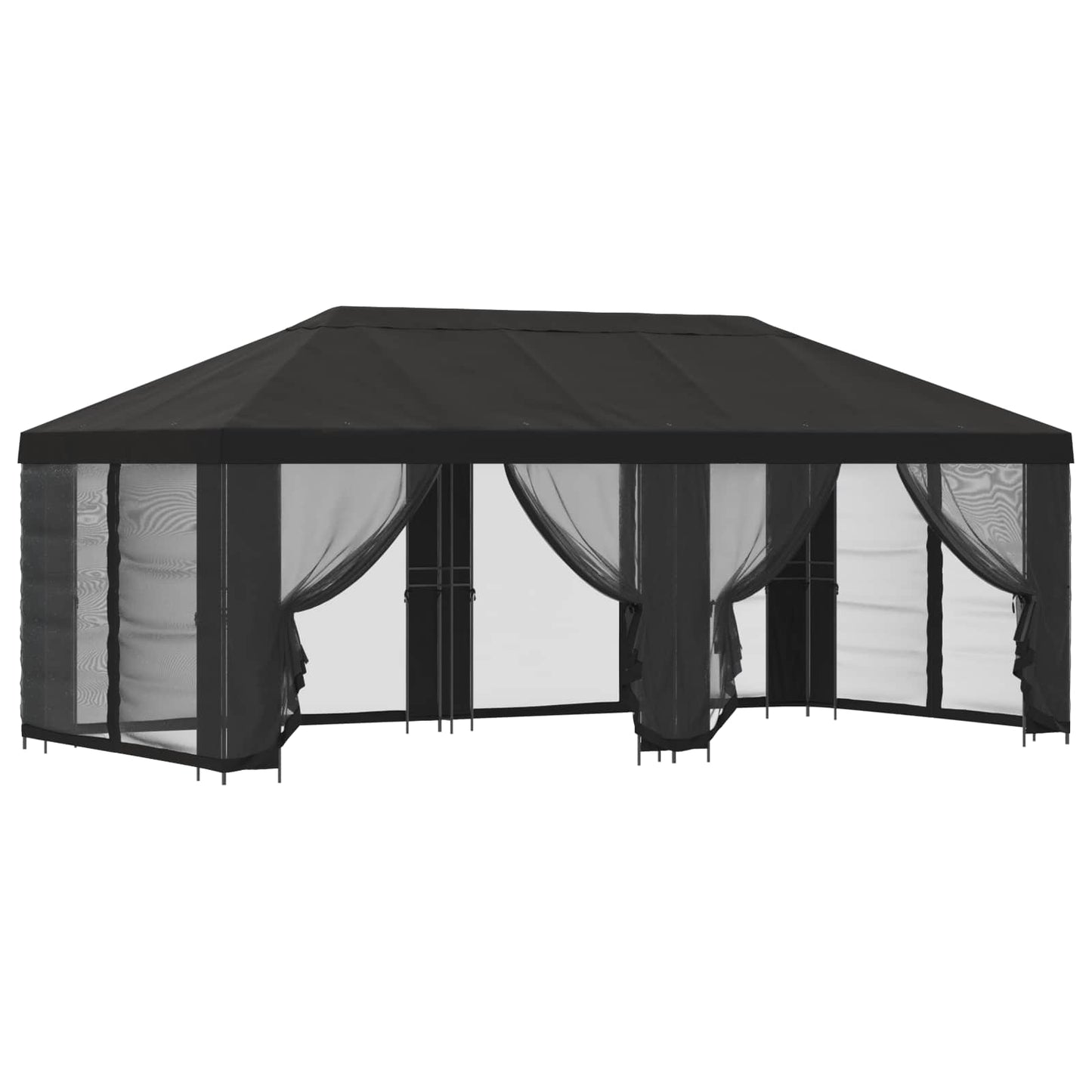 Paviljoen met zijwanden 6 x 3 m Antracietkleurig