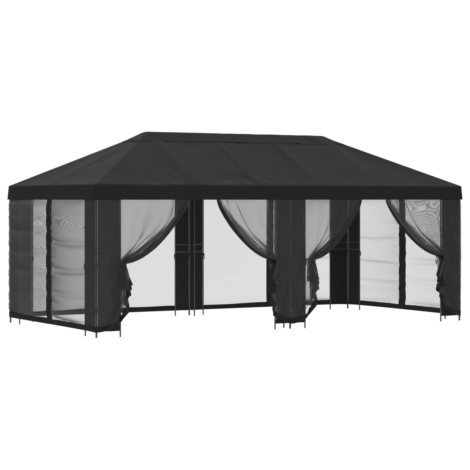 Paviljoen met zijwanden 6 x 3 m Antracietkleurig