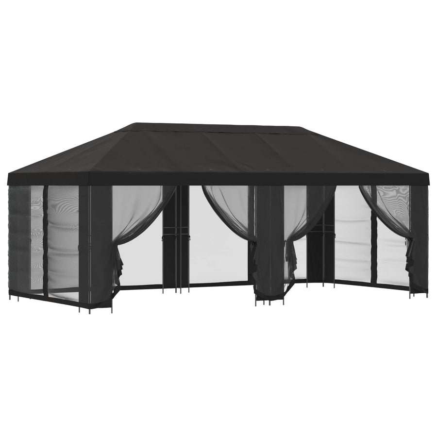 Paviljoen met zijwanden 6 x 3 m Antracietkleurig