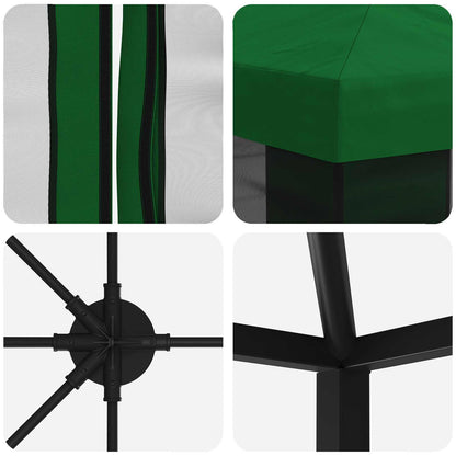Paviljoen met zijwanden 6 x 3 m Groen Polyester en staal 190