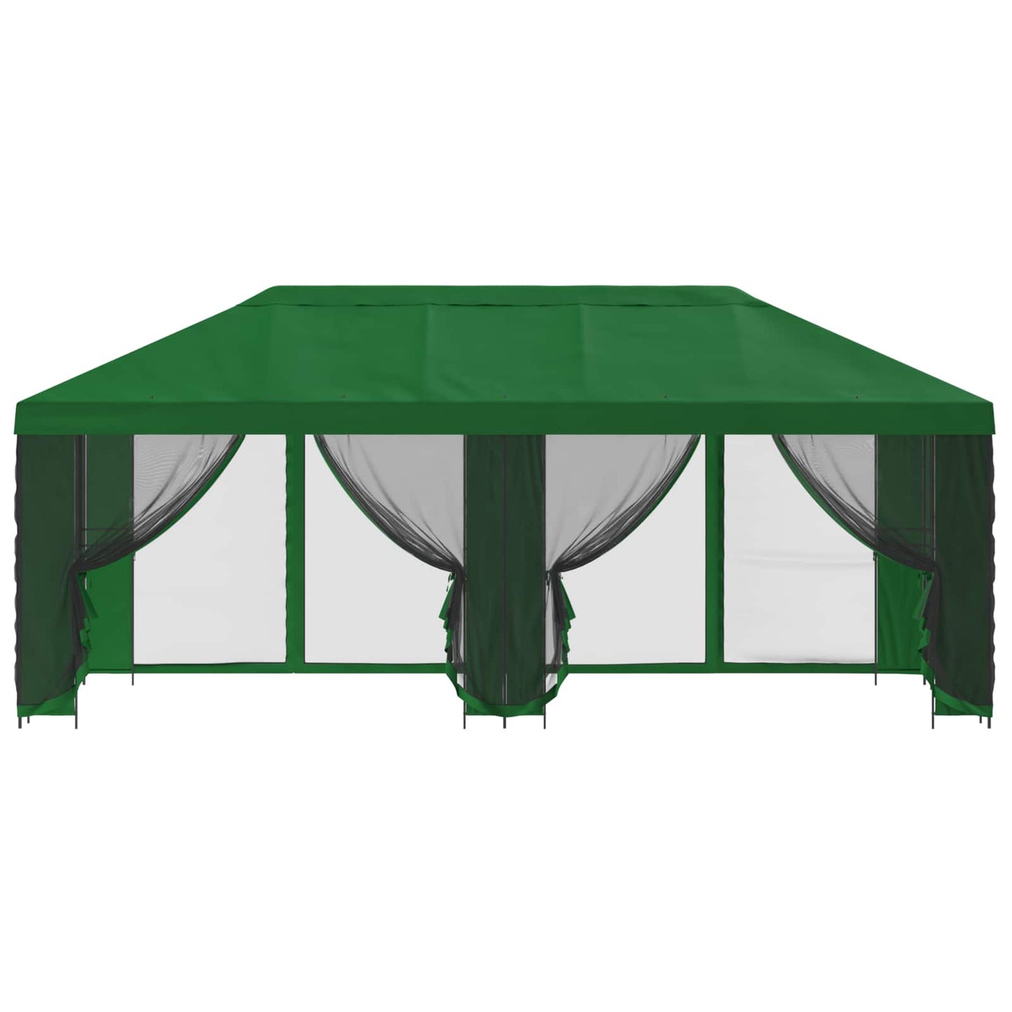 Paviljoen met zijwanden 6 x 3 m Groen Polyester en staal 190