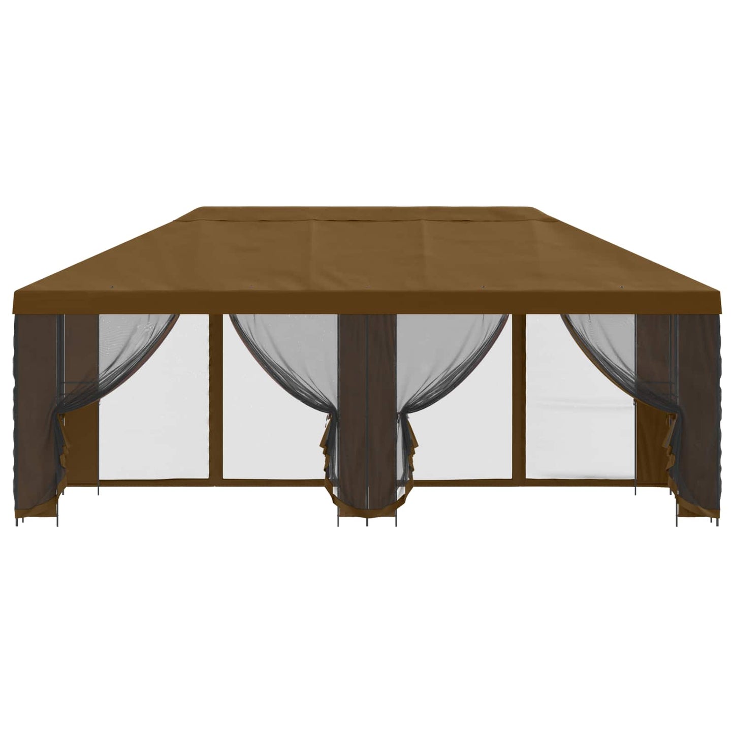 Paviljoen met zijwanden 6 x 3 m Taupe Polyester en staal 190