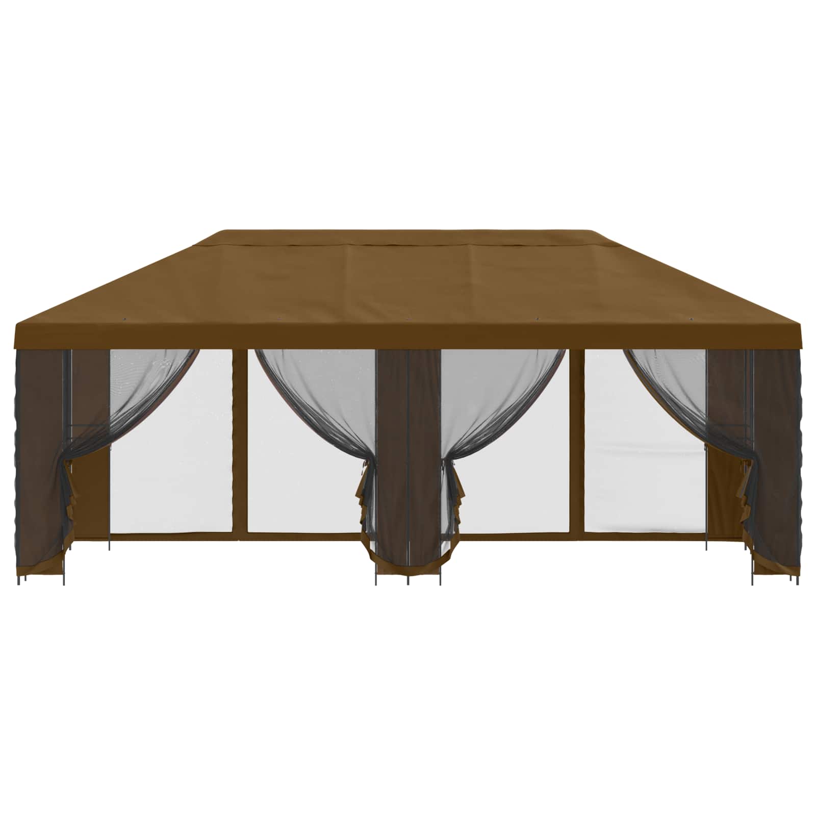 Paviljoen met zijwanden 6 x 3 m Taupe Polyester en staal 190