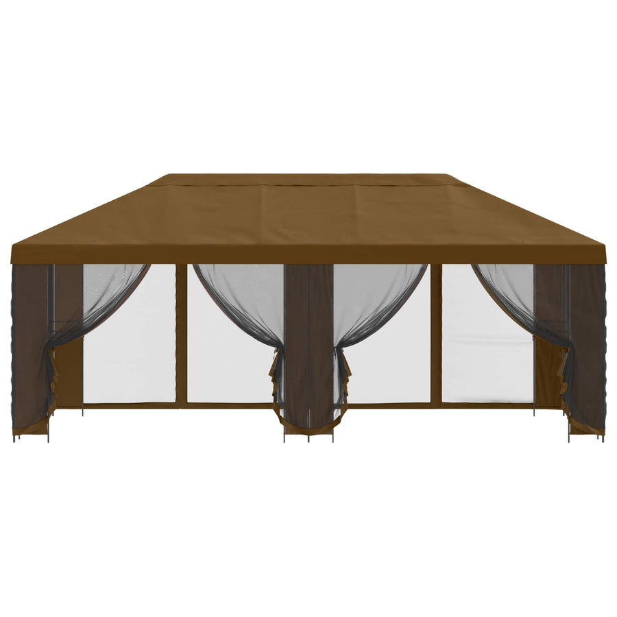 Paviljoen met zijwanden 6 x 3 m Taupe Polyester en staal 190