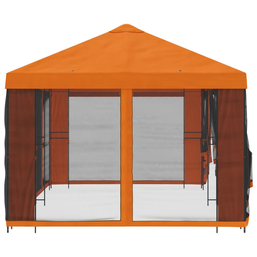 Paviljoen met zijwanden 6 x 3 m Oranje Polyester en staal 190