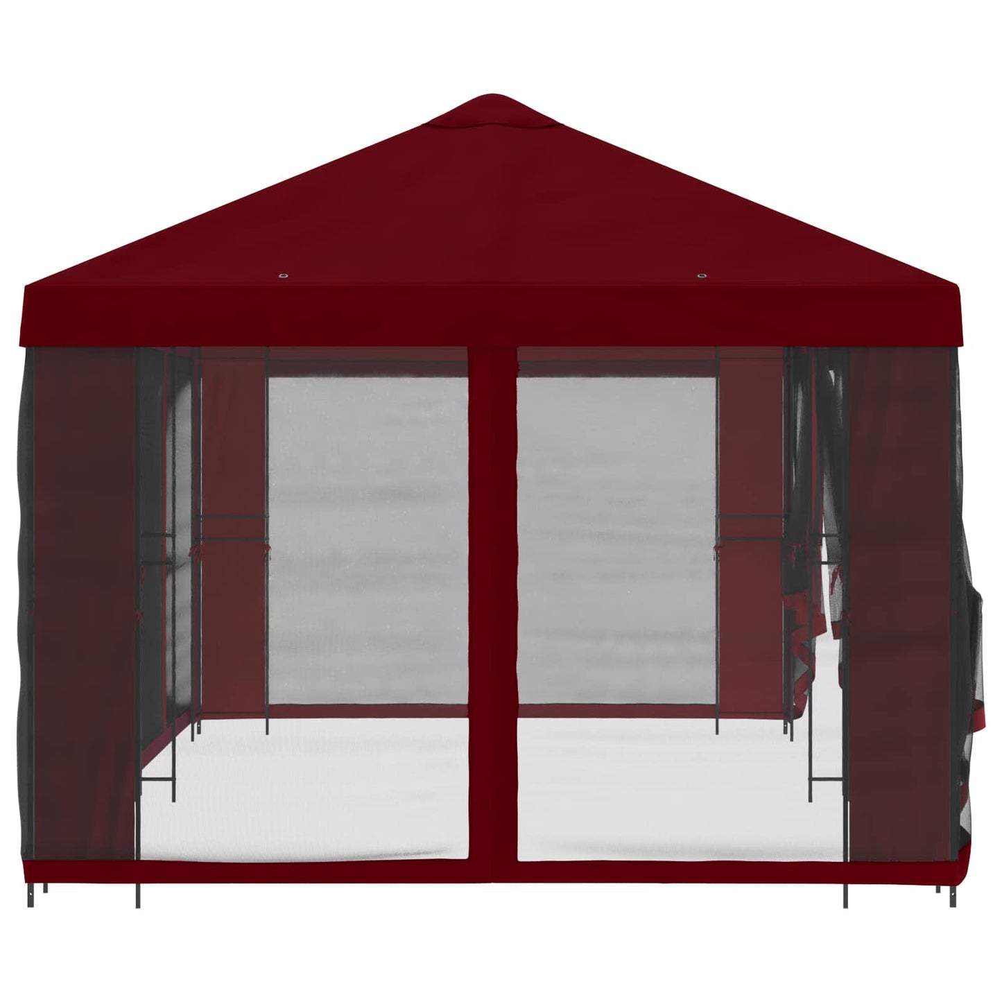 Paviljoen met zijwanden 6 x 3 m Bordeauxrood Polyester en staal