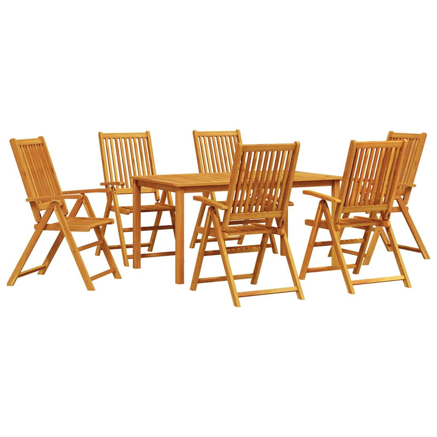 Tuin eettafelset 7 pcs Bruin Massief Acaciahout