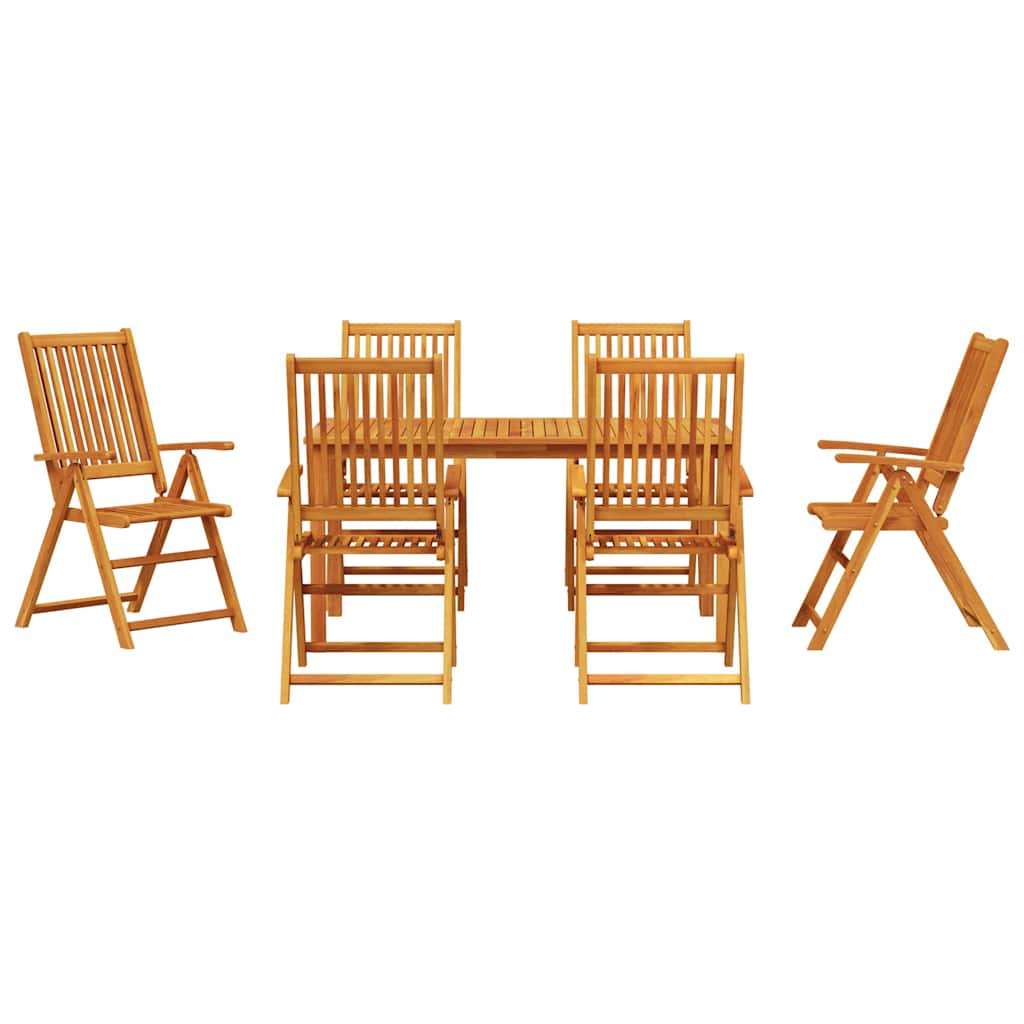 Tuin eettafelset 7 pcs Bruin Massief Acaciahout