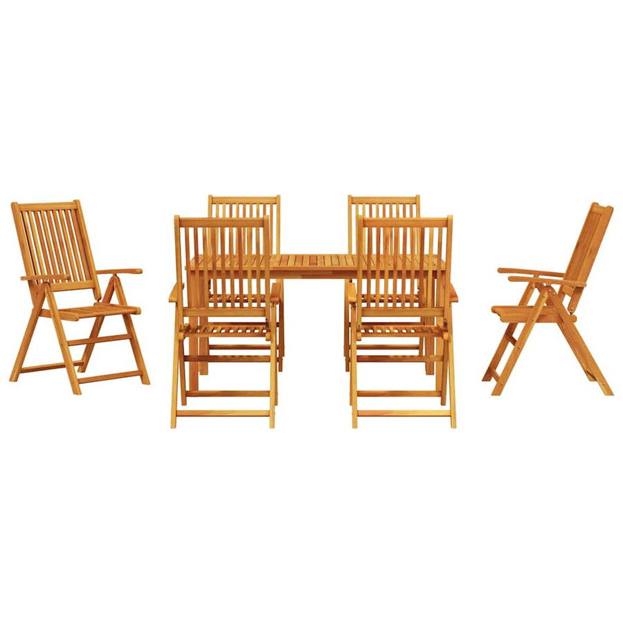 Tuin eettafelset 7 pcs Bruin Massief Acaciahout