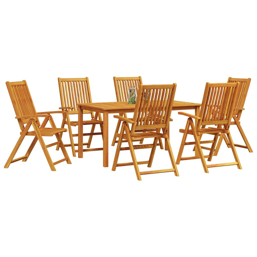 Tuin eettafelset 7 pcs Bruin Massief Acaciahout