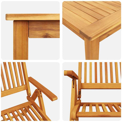 Tuin eettafelset 7 pcs Bruin Massief Acaciahout