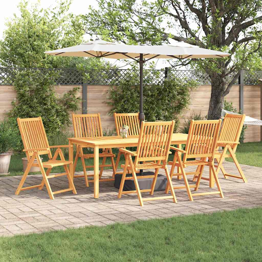 Tuin eettafelset 7 pcs Bruin Massief Acaciahout