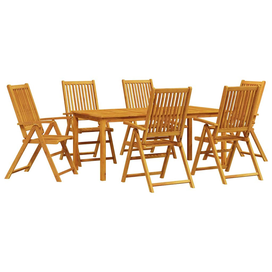 Tuin eettafelset 7 pcs Bruin Massief Acaciahout