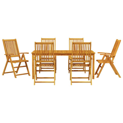 Tuin eettafelset 7 pcs Bruin Massief Acaciahout