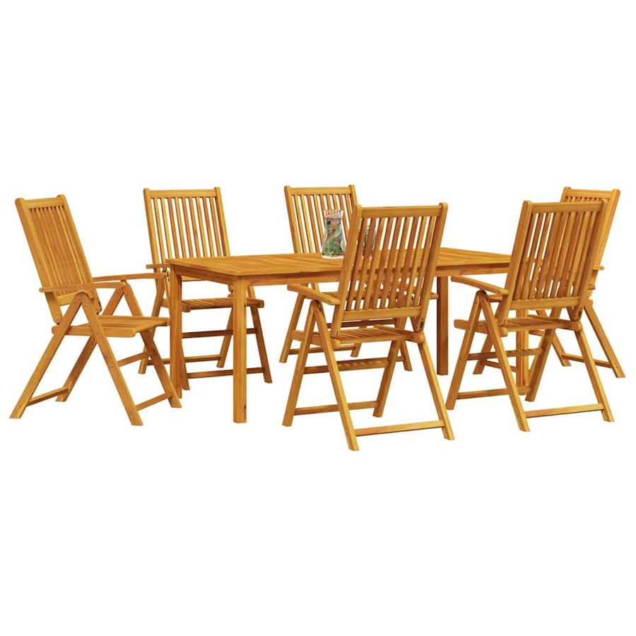 Tuin eettafelset 7 pcs Bruin Massief Acaciahout