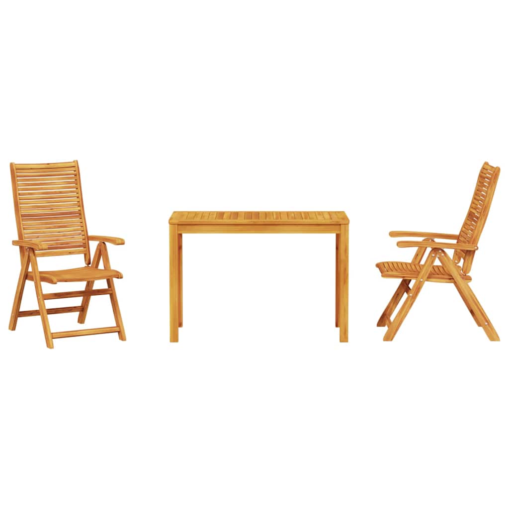 Tuin Eetset 3 Pcs Bruin Massief Acaciahout