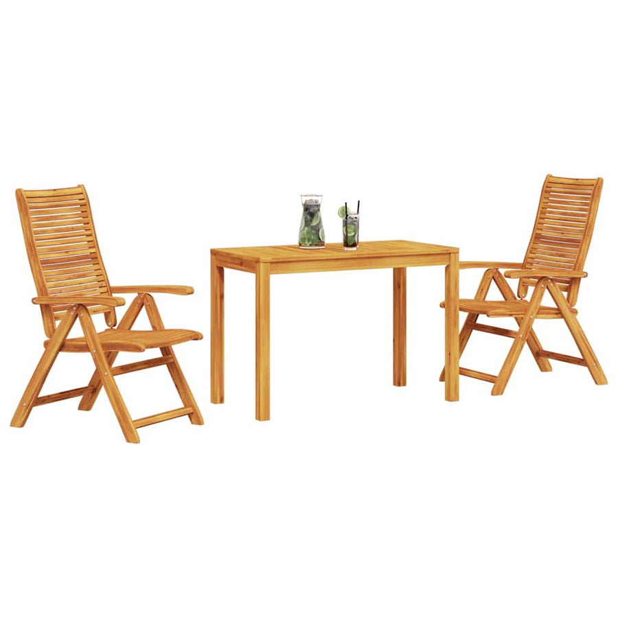 Tuin Eetset 3 Pcs Bruin Massief Acaciahout