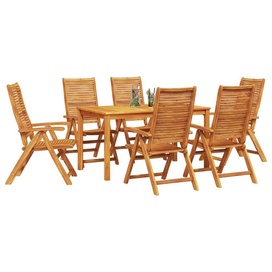 Tuin Eetset 7 Pcs Bruin Massief Acaciahout 6-persoons