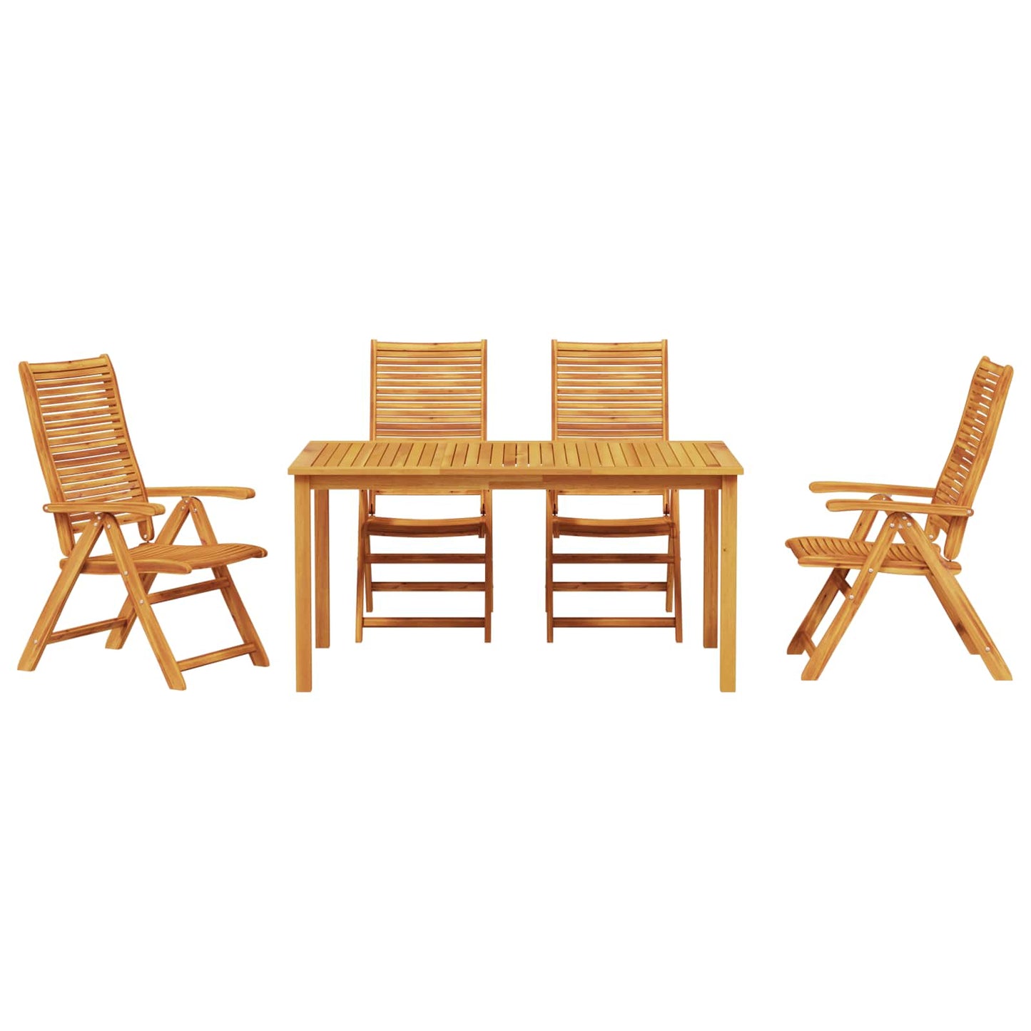 Tuin eettafelset 5 pcs Bruin Massief Acaciahout