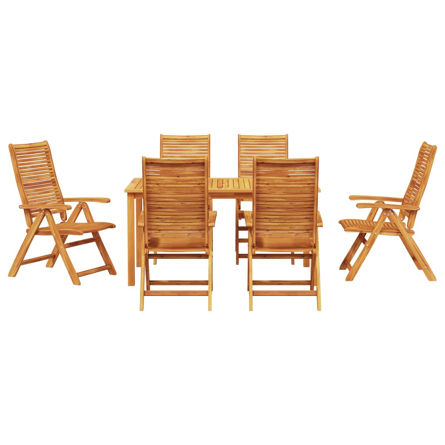 Tuin eettafelset 7 pcs Bruin Massief Acaciahout
