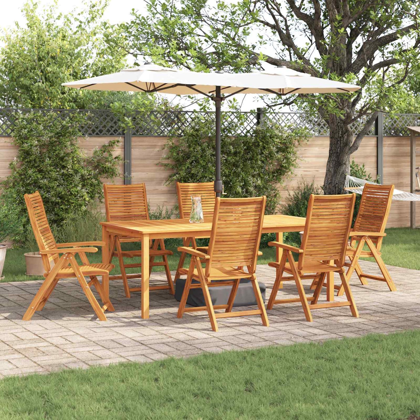 Tuin eettafelset 7 pcs Bruin Massief Acaciahout