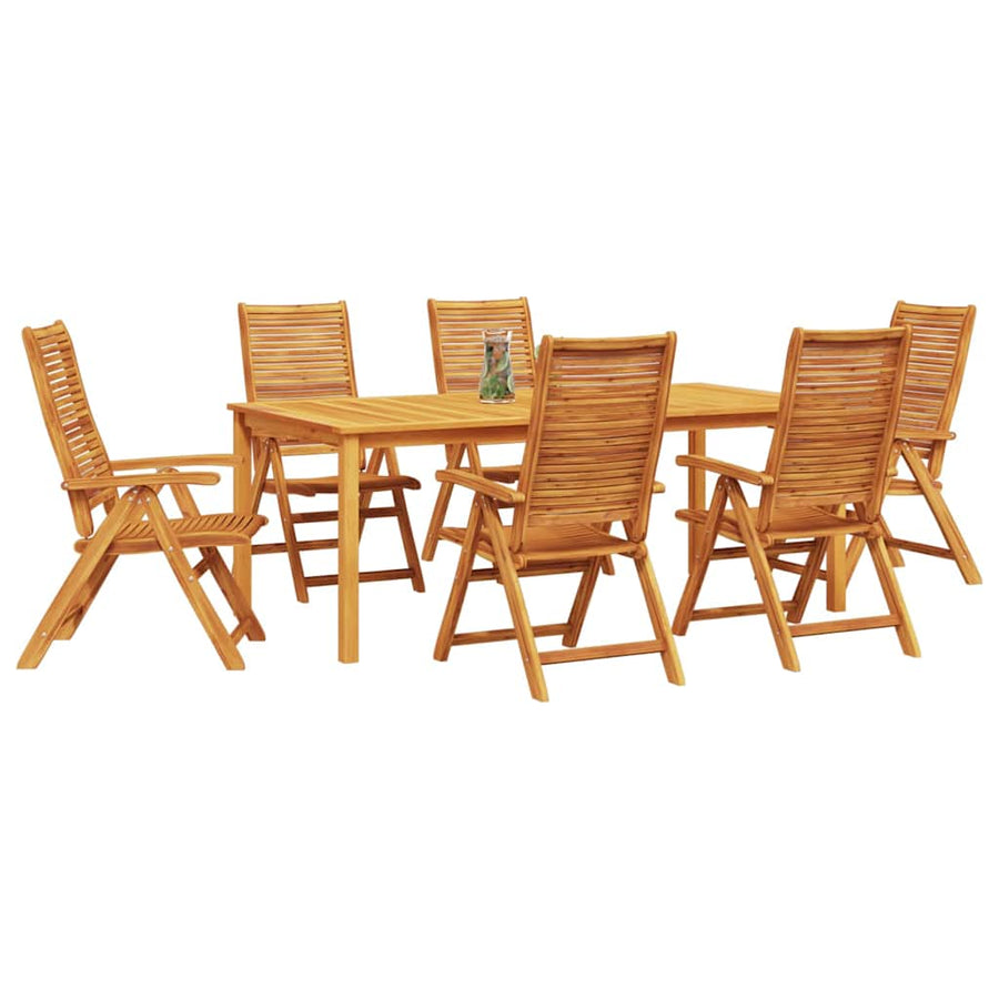Tuin eettafelset 7 pcs Bruin Massief Acaciahout