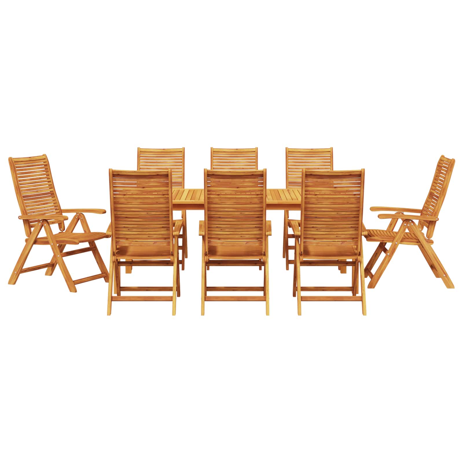 Tuin eettafelset 9 pcs Bruin Massief Acaciahout