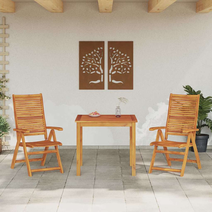 Tuin eettafelset 3 pcs Bruin Massief Acaciahout