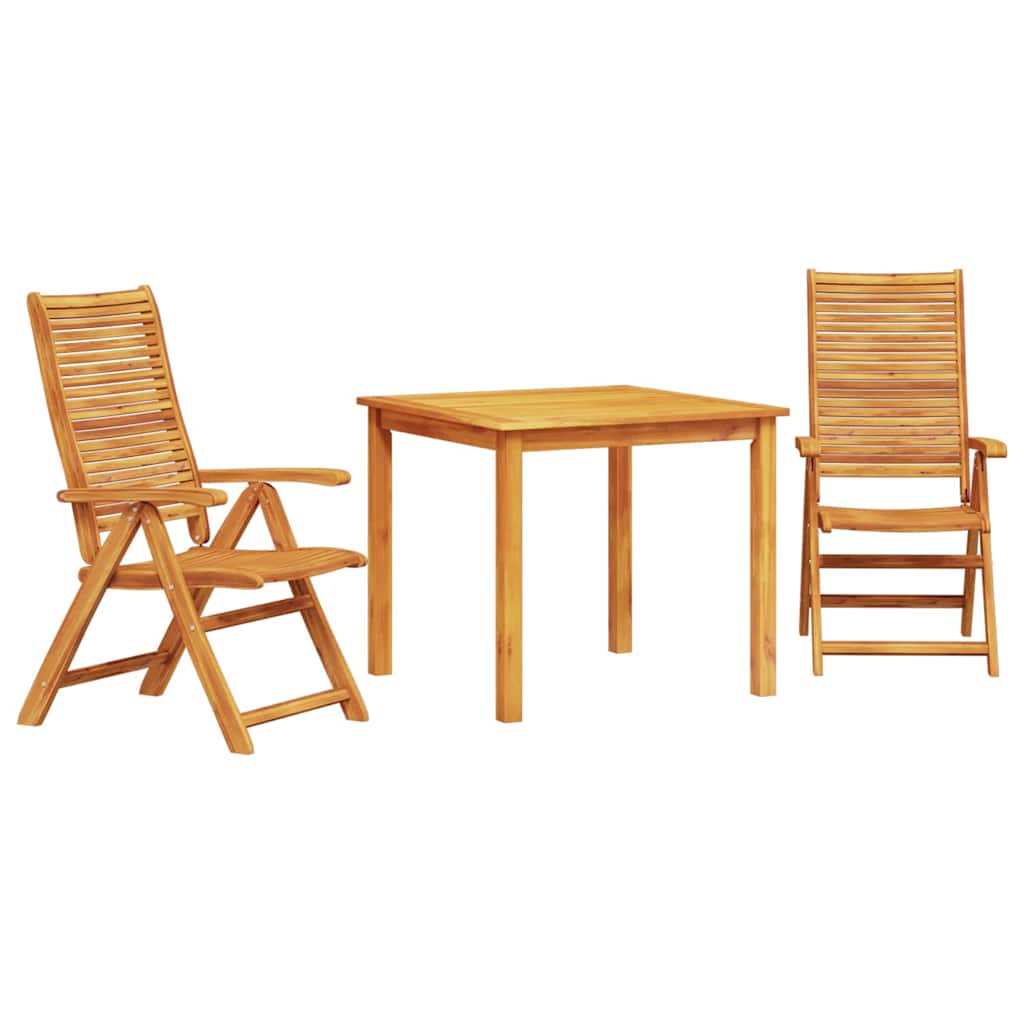 Tuin eettafelset 3 pcs Bruin Massief Acaciahout