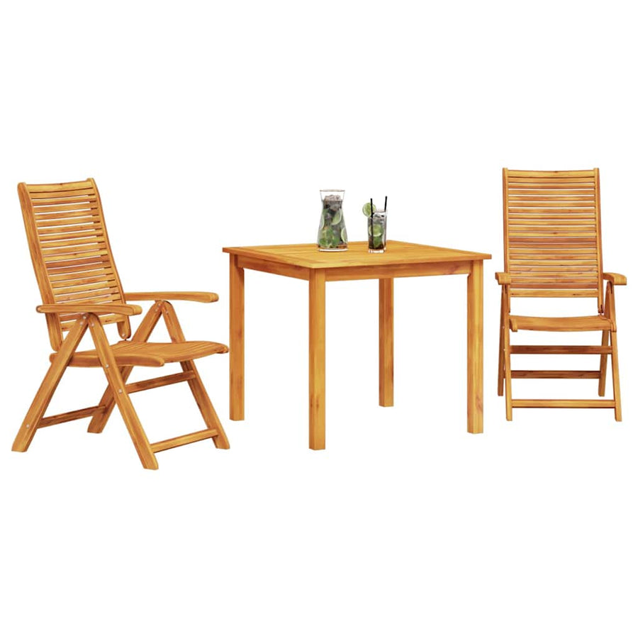 Tuin eettafelset 3 pcs Bruin Massief Acaciahout