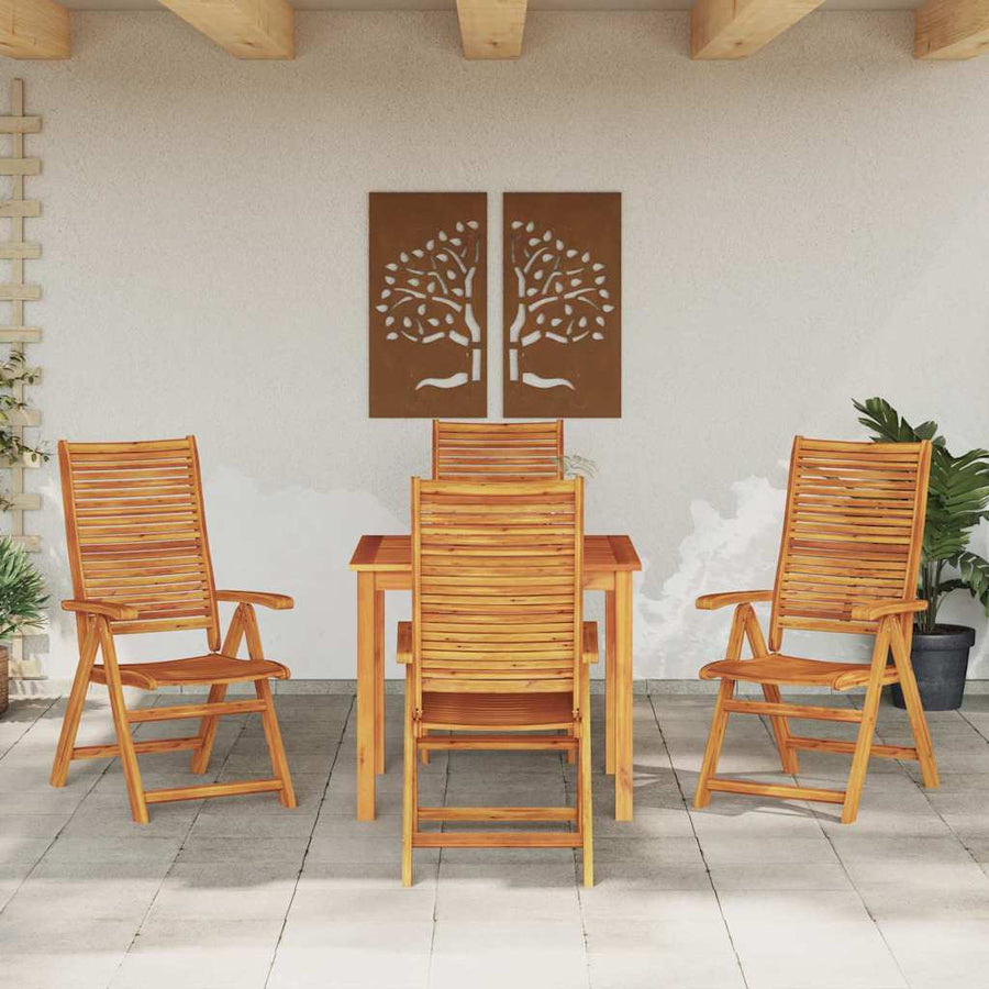 Tuin eettafelset 5 pcs Bruin Massief Acaciahout