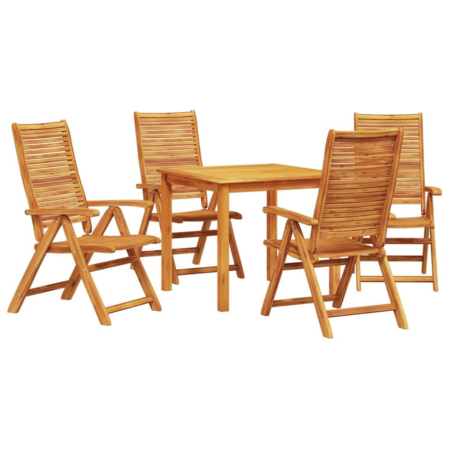Tuin eettafelset 5 pcs Bruin Massief Acaciahout