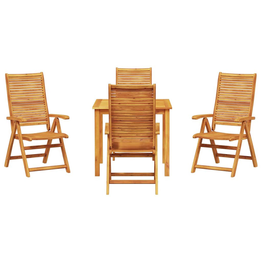 Tuin eettafelset 5 pcs Bruin Massief Acaciahout