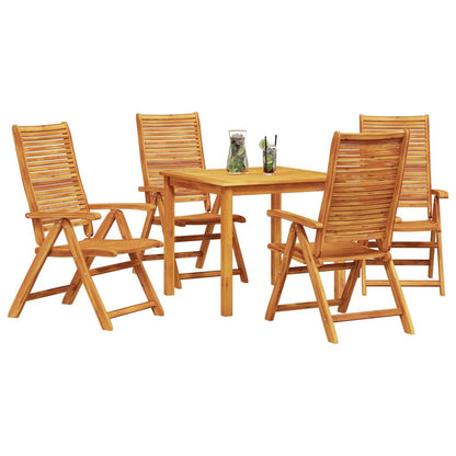 Tuin eettafelset 5 pcs Bruin Massief Acaciahout