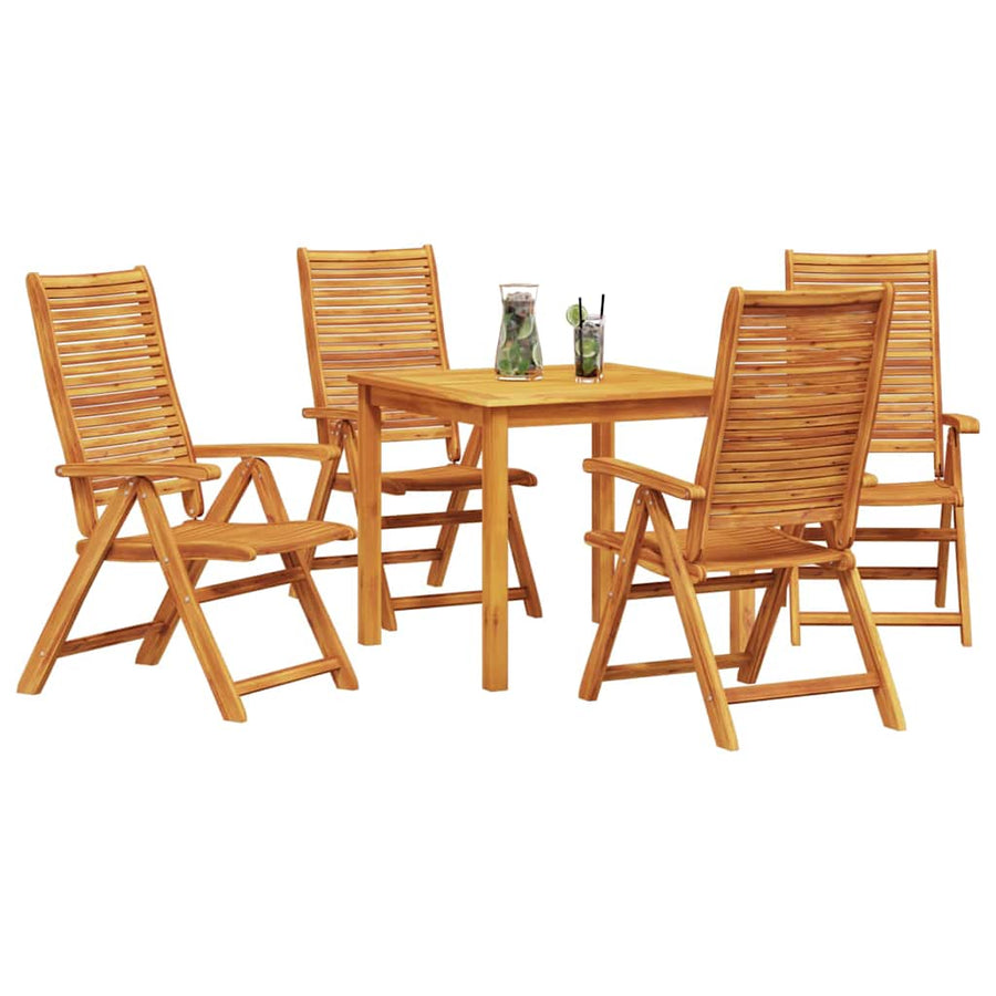 Tuin eettafelset 5 pcs Bruin Massief Acaciahout