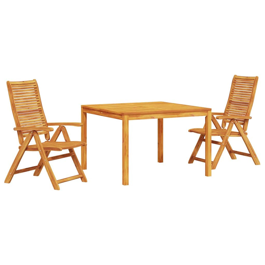 Tuin eettafelset 3 pcs Bruin Massief Acaciahout