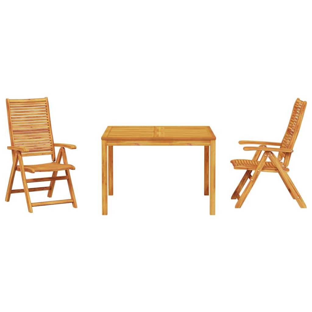 Tuin eettafelset 3 pcs Bruin Massief Acaciahout