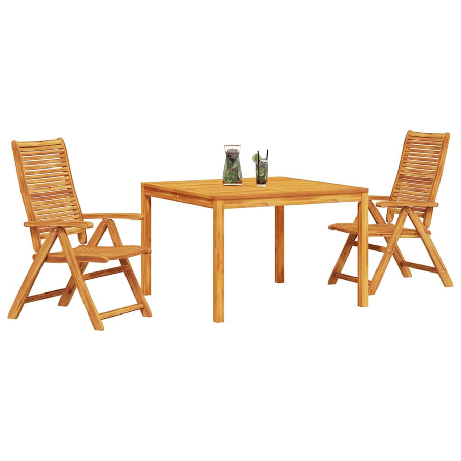Tuin eettafelset 3 pcs Bruin Massief Acaciahout