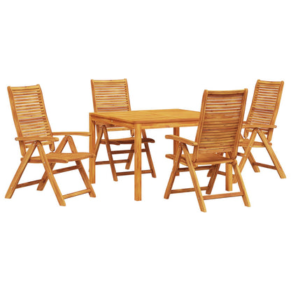 Tuin eettafelset 5 pcs Bruin Massief Acaciahout