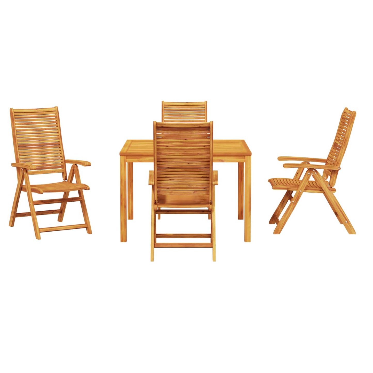 Tuin eettafelset 5 pcs Bruin Massief Acaciahout